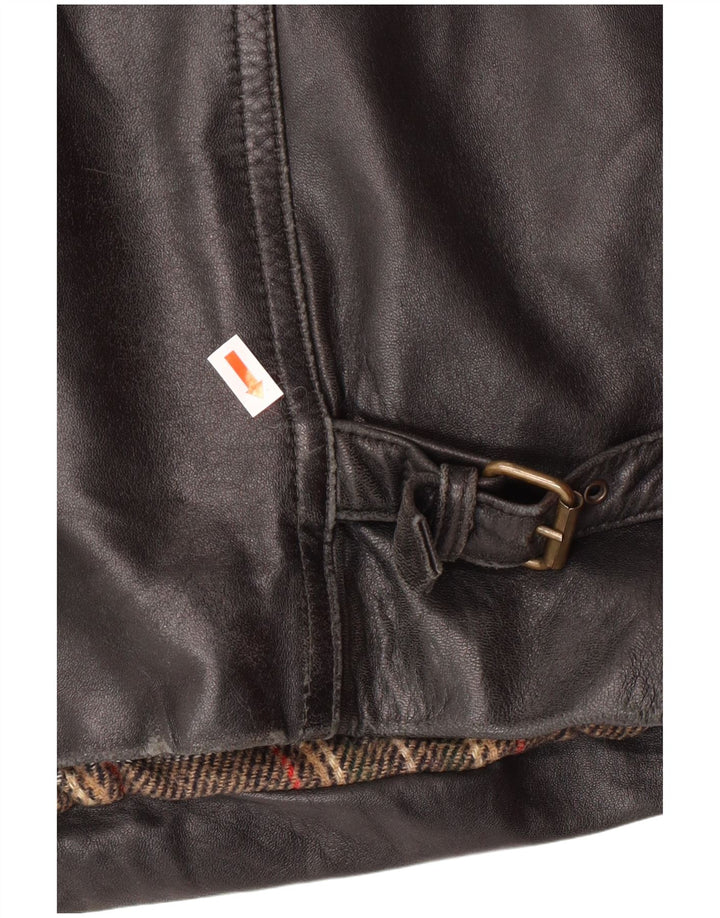 Мужская кожаная куртка VINTAGE IT 54 2XL черная кожа