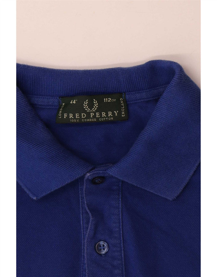 Мужская рубашка-поло Fred Perry среднего размера, темно-синяя, хлопок
