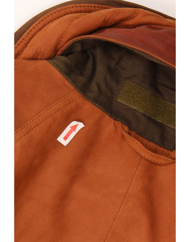 Мужская кожаная куртка с капюшоном Timberland UK 40, большая коричневая