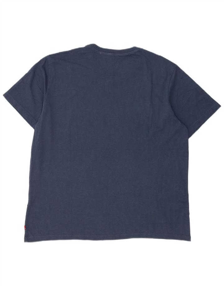 Мужская футболка с рисунком Levi's, большая, темно-синяя