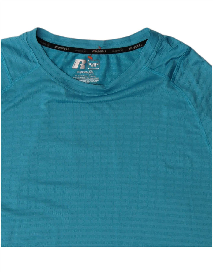 Мужская футболка RUSSELL ATHLETIC, 2XL, полиэстер в синюю полоску