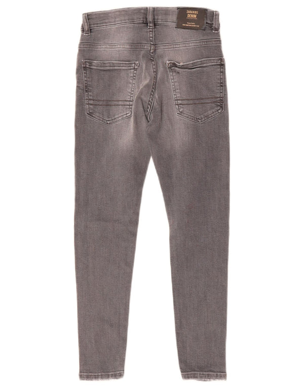 ZARA Girls Super Skinny Jeans 7-8 Years W22 L22 Grey Cotton