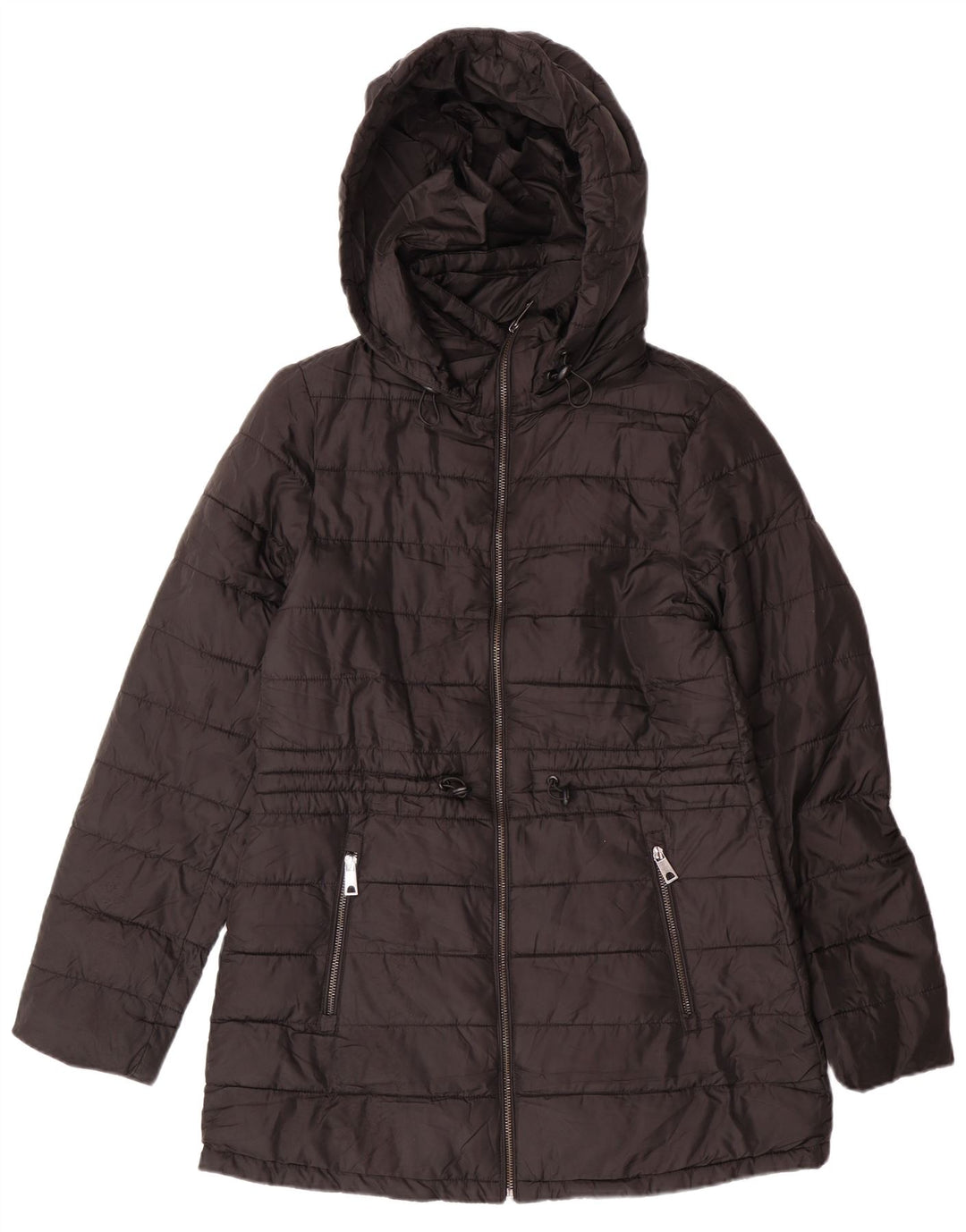 Женская стеганая куртка ZARA UK 10, маленький черный полиэстер