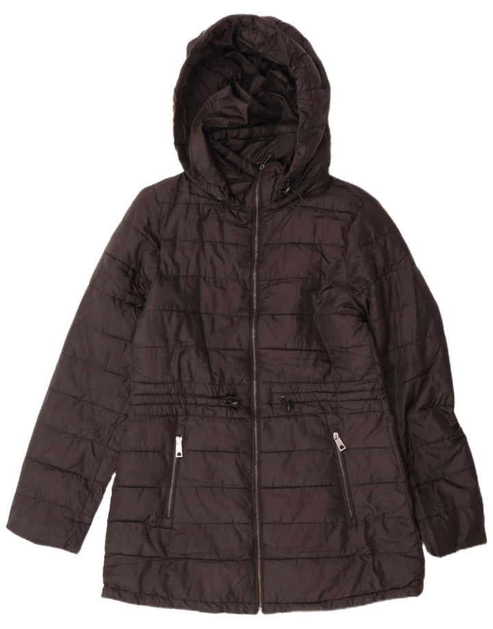 Женская стеганая куртка ZARA UK 10, маленький черный полиэстер