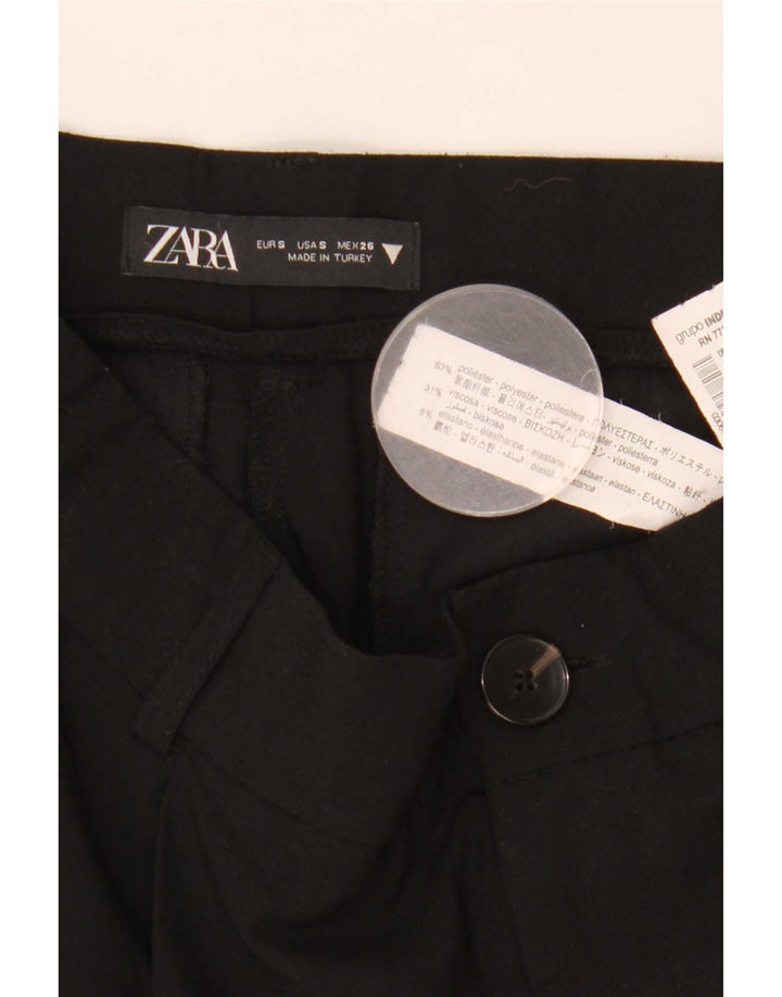 Женские брюки чинос Zara, маленькие, черные, полиэстер, W26 L31