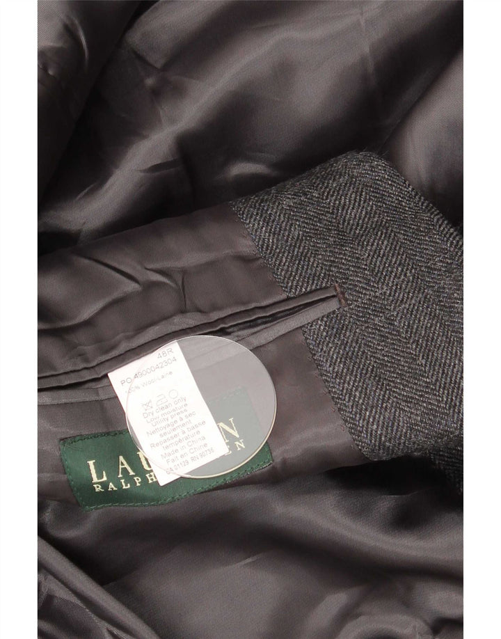 Мужской пиджак стандартного кроя Ralph Lauren, Великобритания 48 3XL, серый с узором «в елочку»