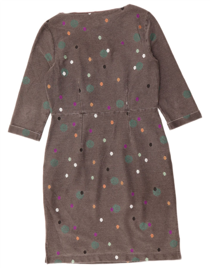 Женское платье-футляр с рукавом 3/4 WHITE STUFF UK 12, средний серый в пятнистый цвет