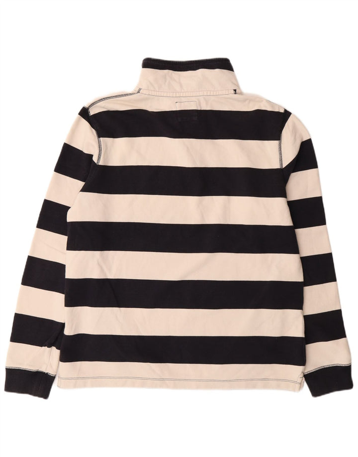 Мужской свитер FAT FACE с воротником на пуговицах, средний темно-синий в полоску