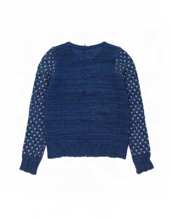 Свитер-кардиган для девочек Benetton 11–12 лет, размер 2XL, синий, Рождество Fair Isle