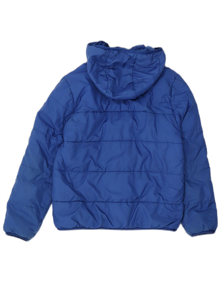 Утепленная куртка Adidas с капюшоном для мальчиков 10-11 лет, синяя, полиэстер