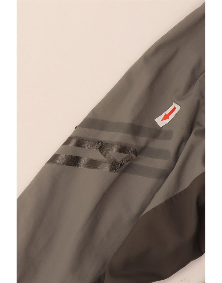 Мужская непромокаемая куртка Adidas UK 40, большая серая, нейлон с цветными блоками