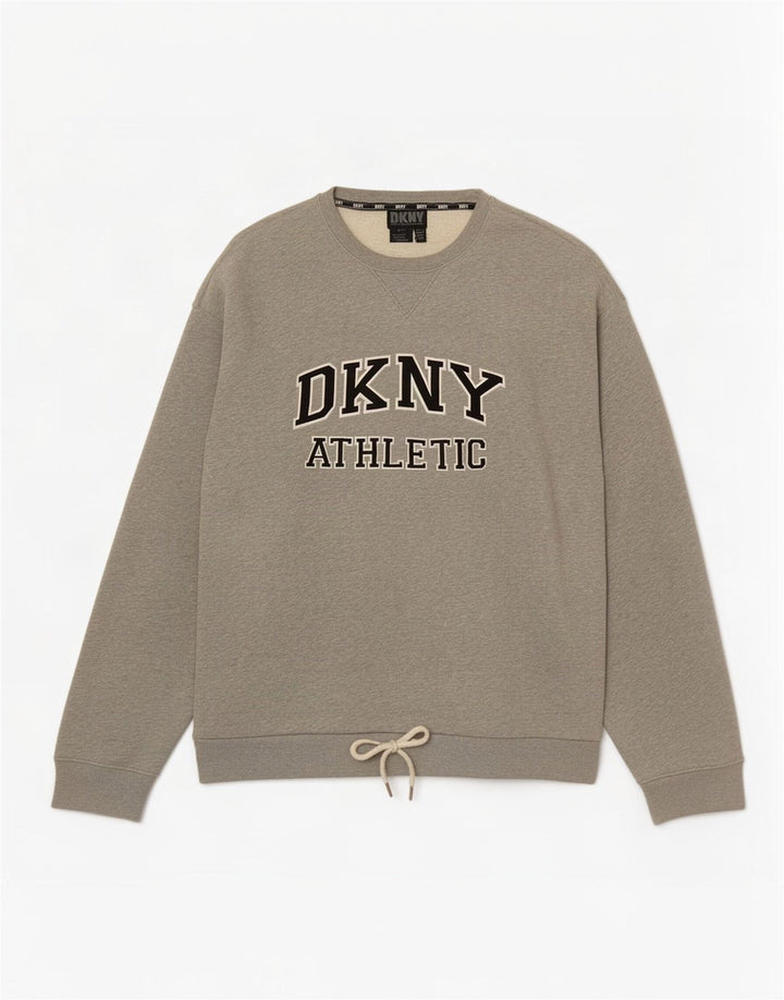 Мужской свитшот с рисунком Dkny, большой серый хлопковый джемпер
