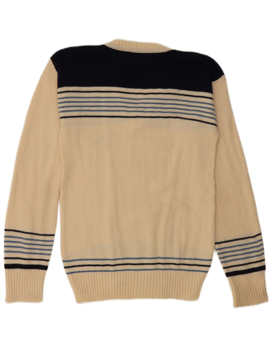 Винтажный женский джемпер с v-образным вырезом, Великобритания, 8, маленький, в белую полоску