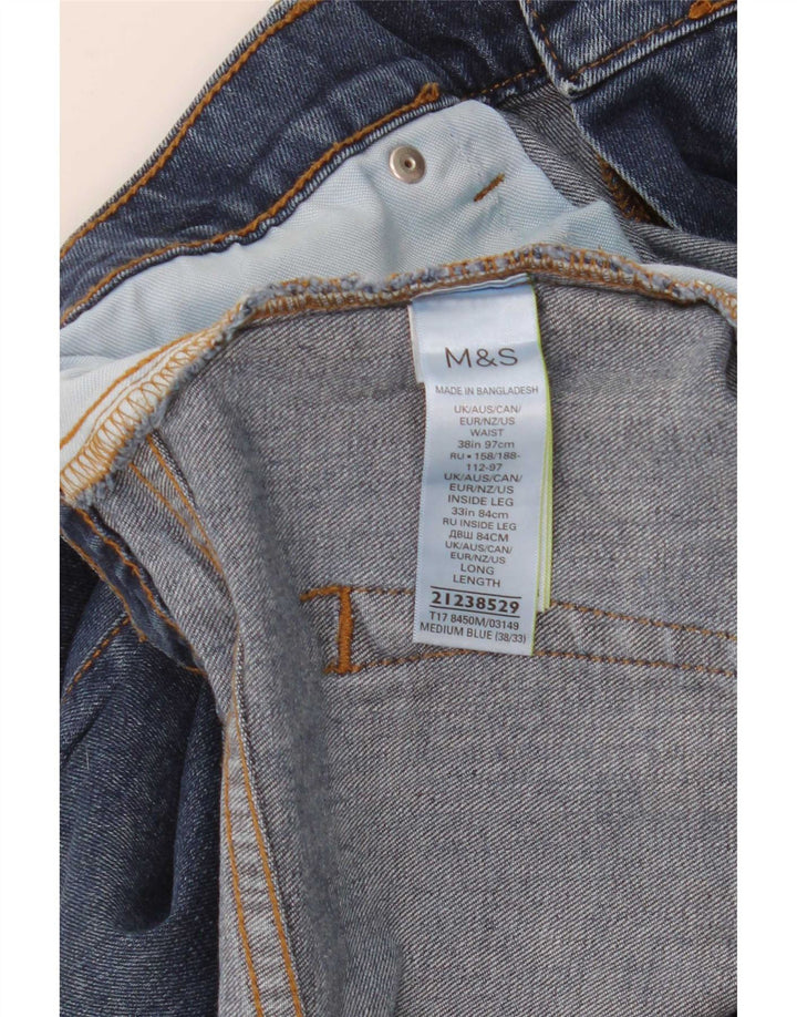 Мужские прямые джинсы Marks & Spencer W38 L33 синие, хлопок
