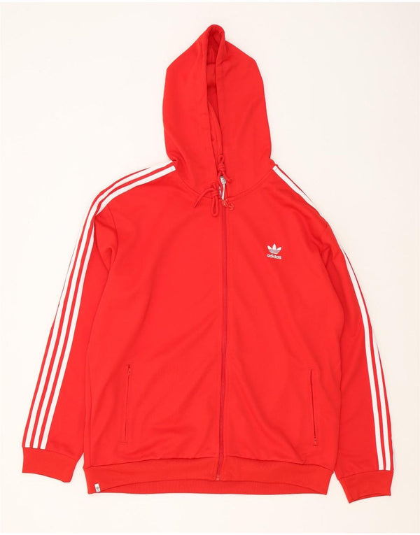 Мужской свитер с капюшоном на молнии Adidas XL, красный полиэстер