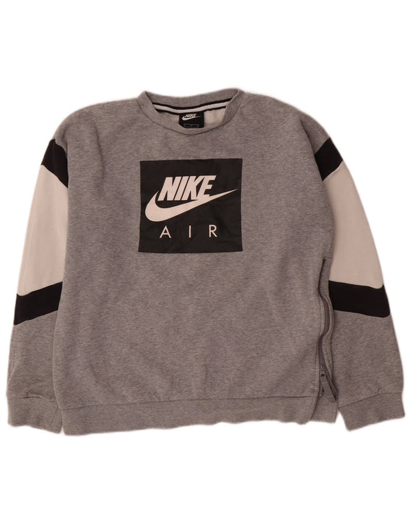 Джемпер Nike Air с графическим рисунком для мальчиков 13–14 лет, XL, серый с цветными блоками