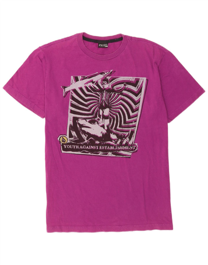 Мужская футболка с рисунком Volcom, большая фиолетовая