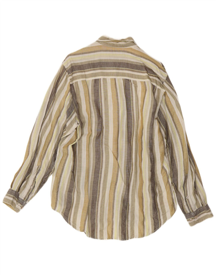 Мужская рубашка Marlboro Classics, большая льняная полоска в разноцветную полоску