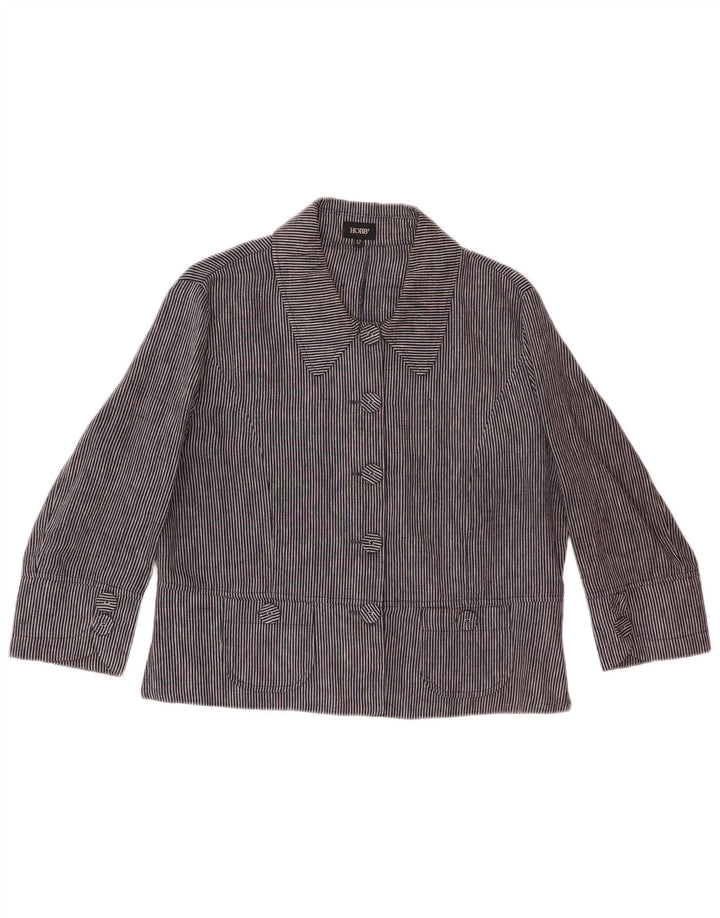 Женский пиджак Hobbs на 5 пуговицах, Великобритания, 12, средний, темно-синий, в тонкую полоску