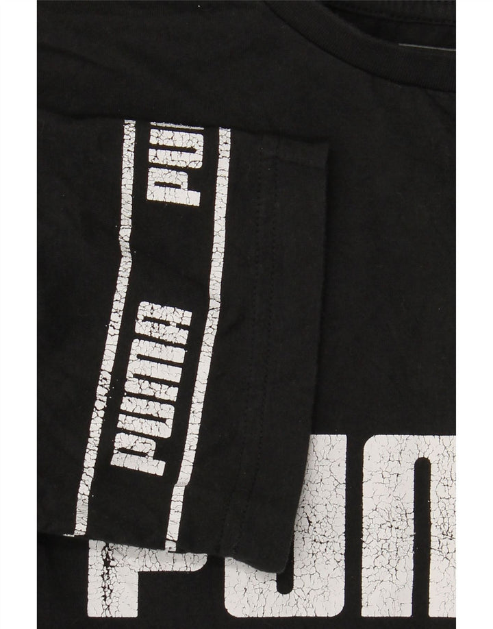 Футболка с рисунком PUMA для мальчиков, топ 13–14 лет, большой черный хлопок