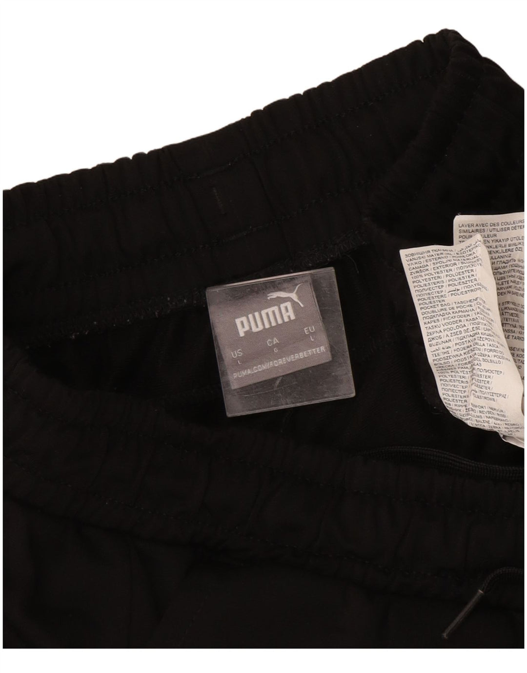 Мужские спортивные брюки Puma, джоггеры, большие черные, полиэстер