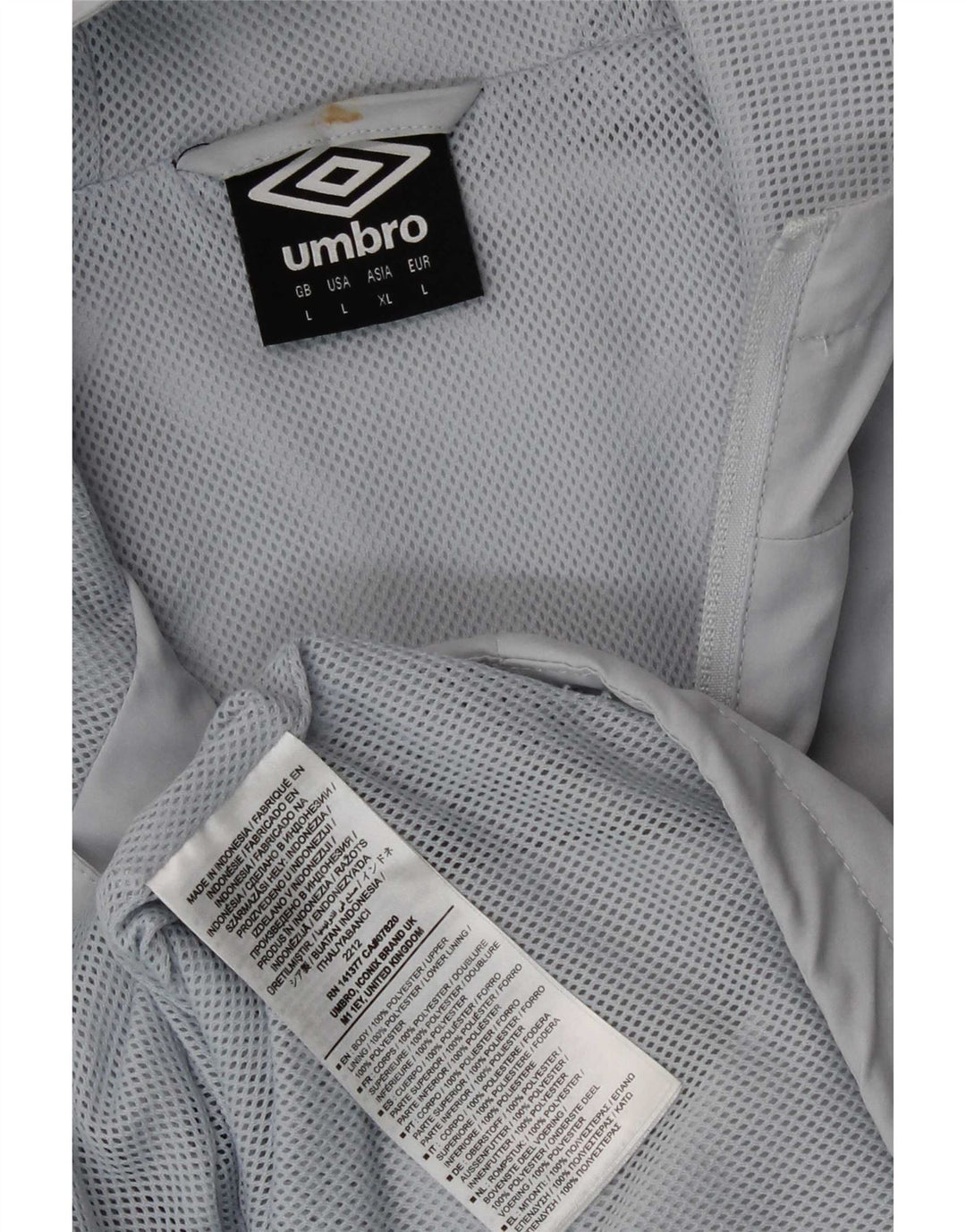 Мужская дождевик с капюшоном и рисунком Umbro UK 40, большой серый полиэстер
