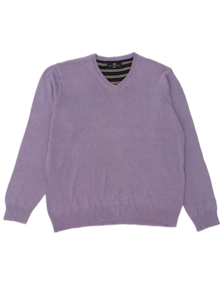 Мужской джемпер с v-образным вырезом Marks & Spencer Blue Harbour, средний фиолетовый