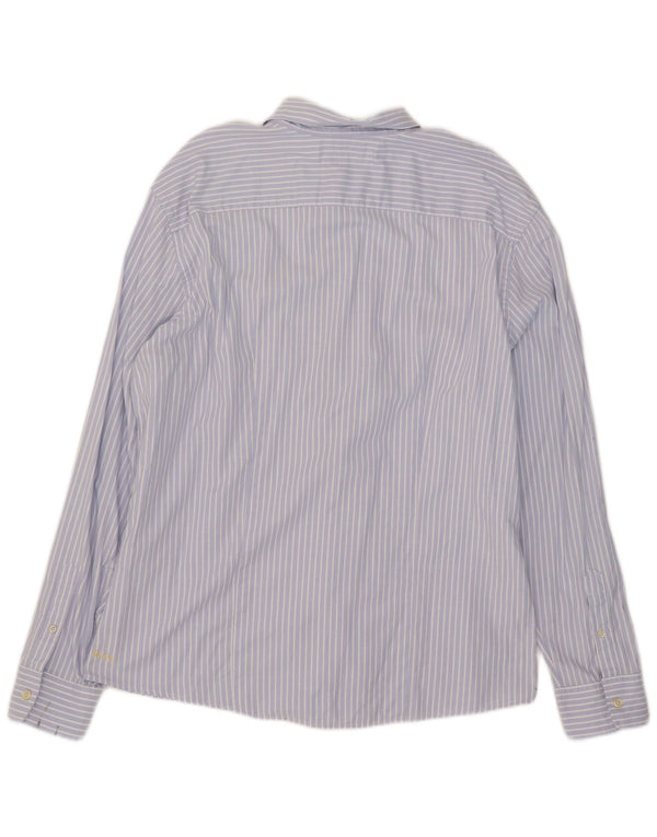 La Martina Mens Shirt 3XL Blue Pinstripe Cotton