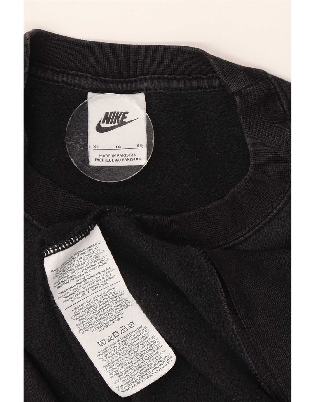 Женский свитер оверсайз Nike UK 18 XL, черный хлопок