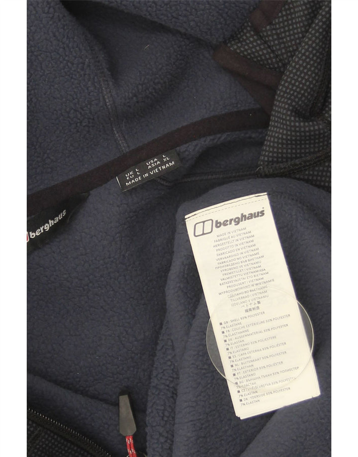 Berghaus Мужской свитер с капюшоном на молнии, большой темно-синий пятнистый полиэстер