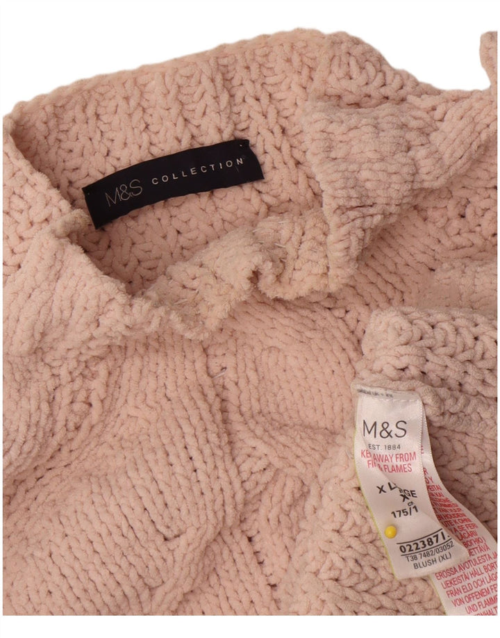 Женский свободный джемпер с высоким воротником Marks & Spencer, Великобритания, 18 XL, розовый
