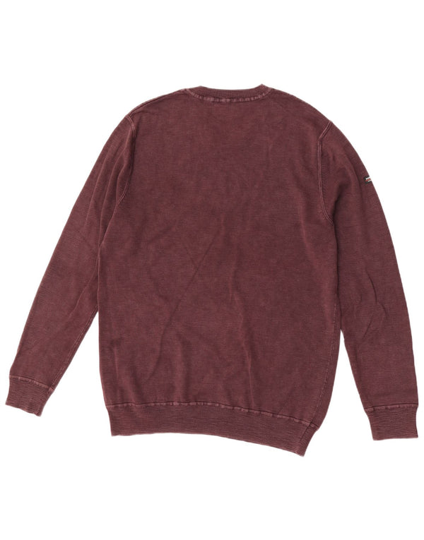 Женский джемпер с круглым вырезом Superdry UK 18 XL Темно-бордовый хлопок