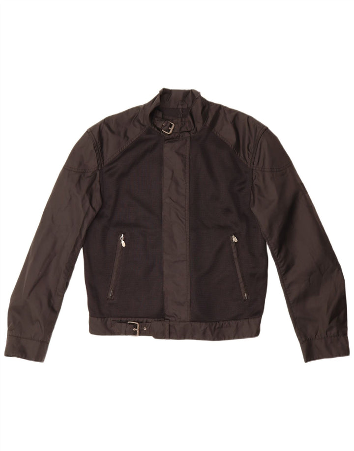 Мужская куртка-гонщик Belstaff UK 40, большая черная с цветными блоками
