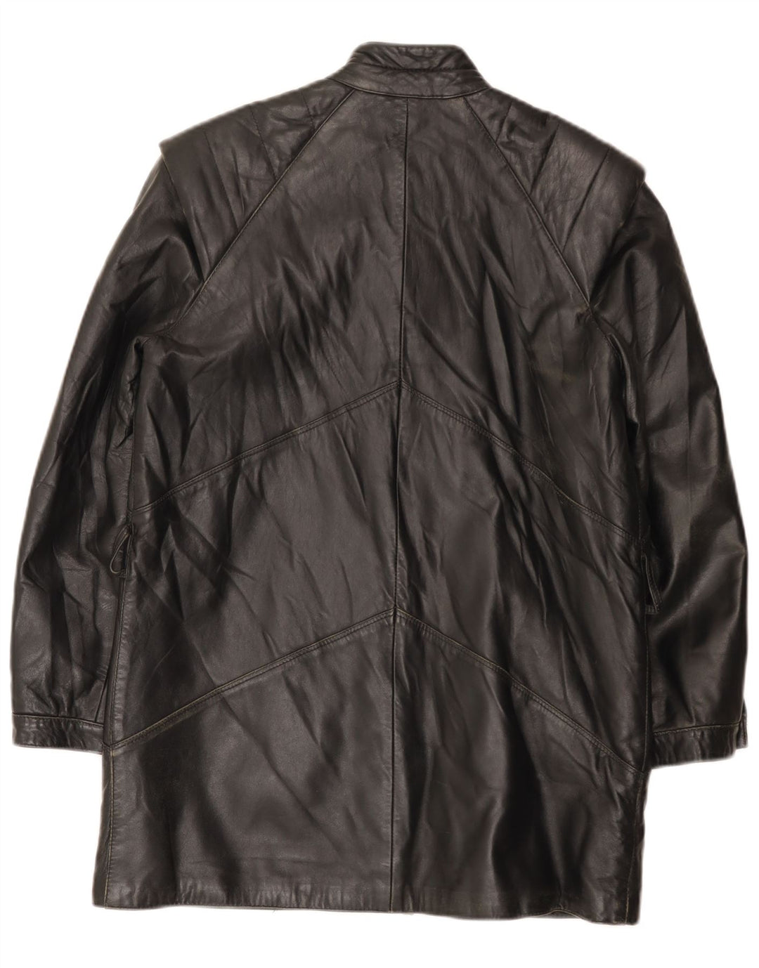 Винтажное женское кожаное пальто IT 42 Medium Black