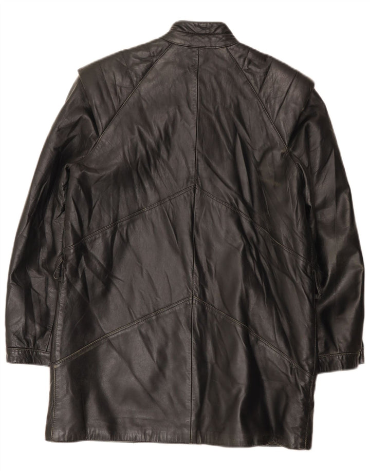 Винтажное женское кожаное пальто IT 42 Medium Black