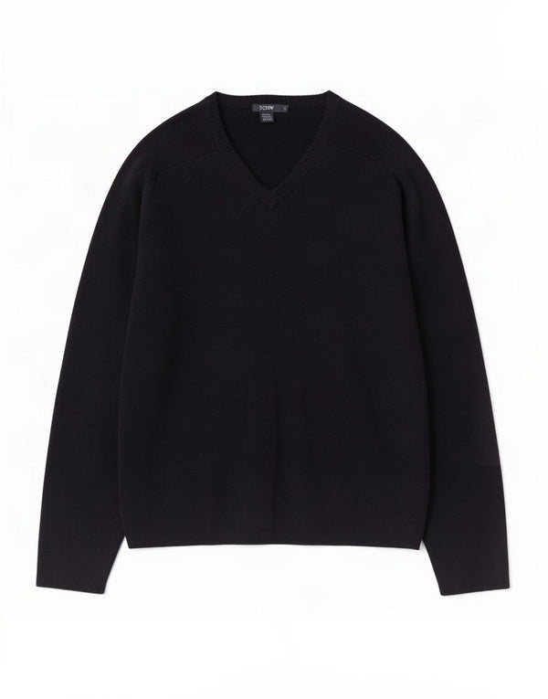 Женский свободный джемпер с v-образным вырезом J. Crew, Великобритания, 18 XL, темно-синий, шерсть
