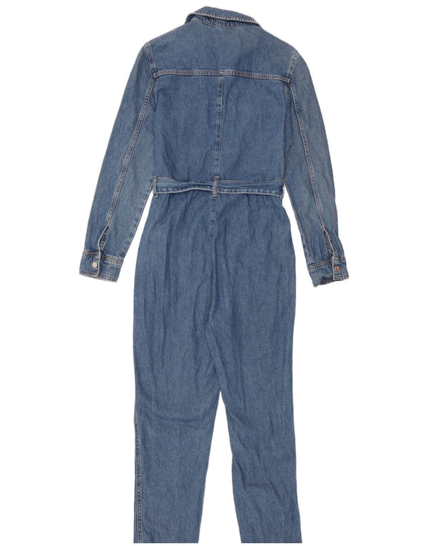 Женский джинсовый комбинезон с длинными рукавами Topshop UK 10, маленький синий хлопок