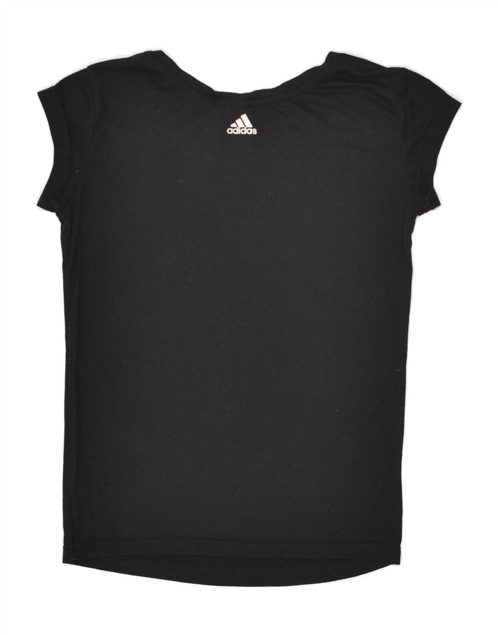 ADIDAS Womens Graphic T-Shirt Top UK 0-2 2XS Black Polyester | Vintage Adidas | Thrift | Second-Hand Adidas | Used Clothing | Messina Hembry 
