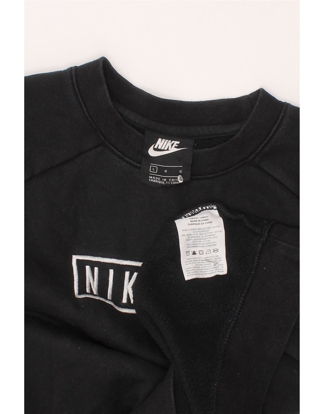 Джемпер с рисунком Nike для мальчиков 12–13 лет, большой черный с цветными блоками