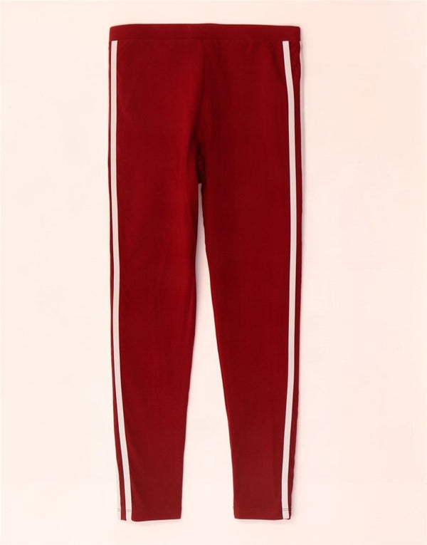 Женские леггинсы Adidas UK 10, маленькие темно-бордовые, хлопок