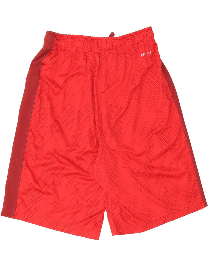 NIKE Mens Dri Fit Sport Shorts Small Red Colourblock Polyester Vintage Nike and Second-Hand Nike from Messina Hembry 