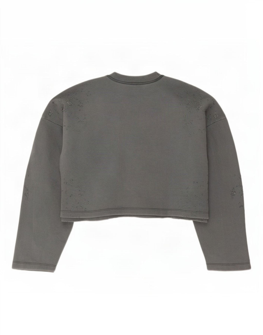 Женский укороченный свитшот оверсайз Zara UK 14, хлопковый средний серый цвет