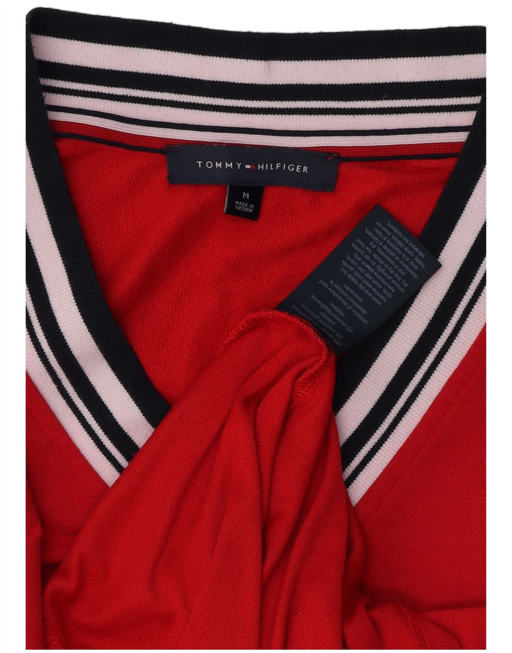 TOMMY HILFIGER Женский топ с длинным рукавом UK 14, средний красный, вискоза