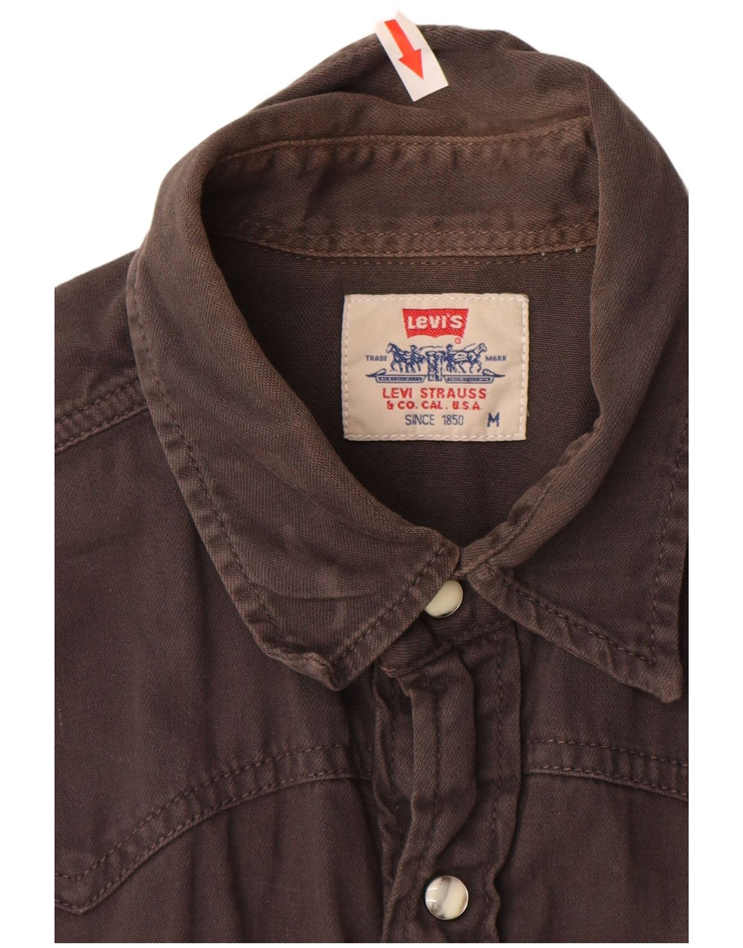 Мужская рубашка Levi's из хлопка среднего серого цвета