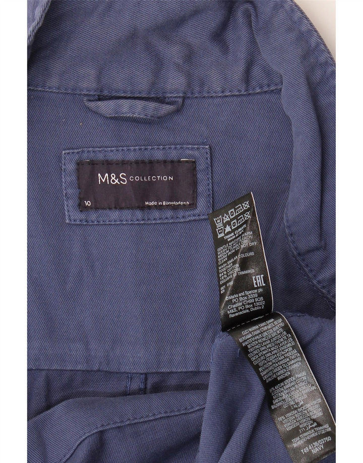 Женская куртка оверсайз Marks & Spencer UK 10, маленькая, темно-синяя