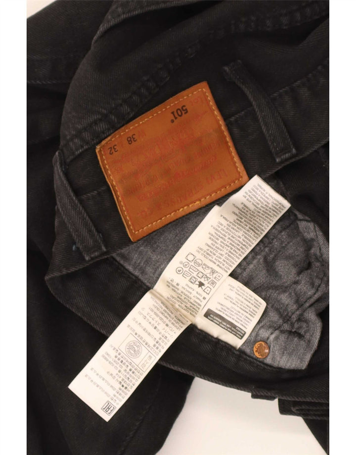 Мужские прямые джинсы Levi's 501 W38 L32, черный хлопок