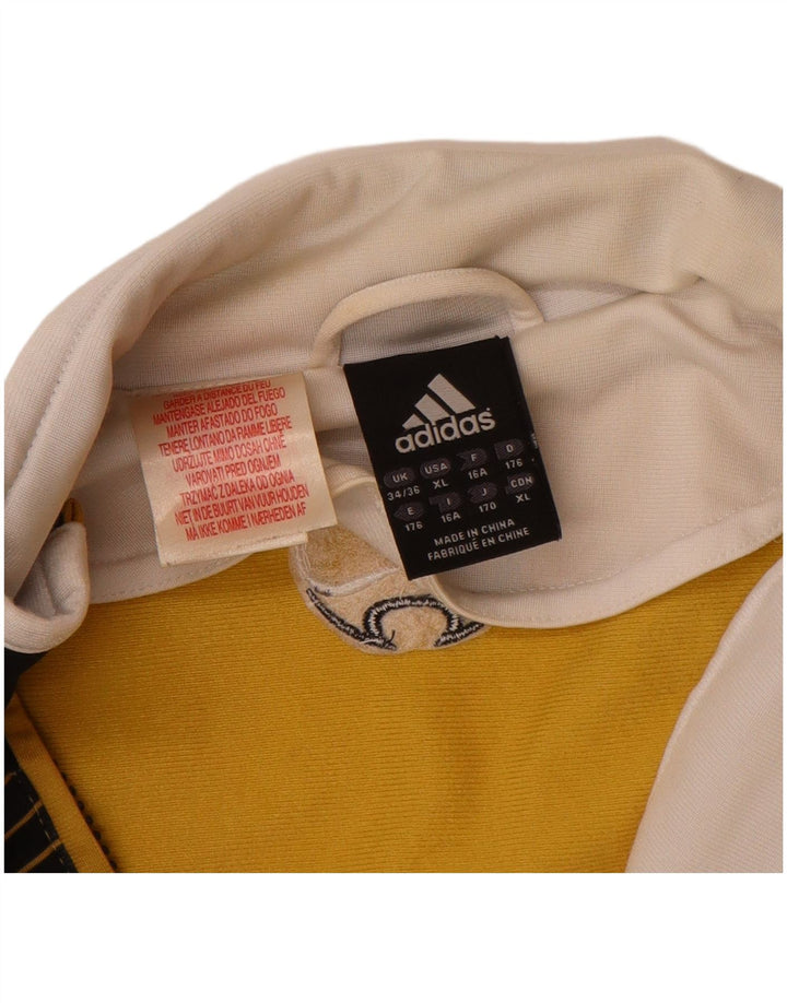 Спортивный костюм Adidas для мальчиков, верхняя куртка 15-16 лет, желтый полиэстер с геометрическим рисунком