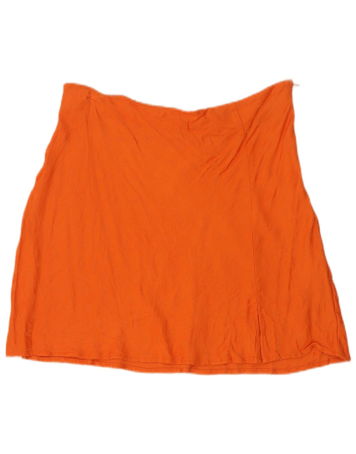 Женская мини-юбка Zara, большая W30, оранжевая вискоза