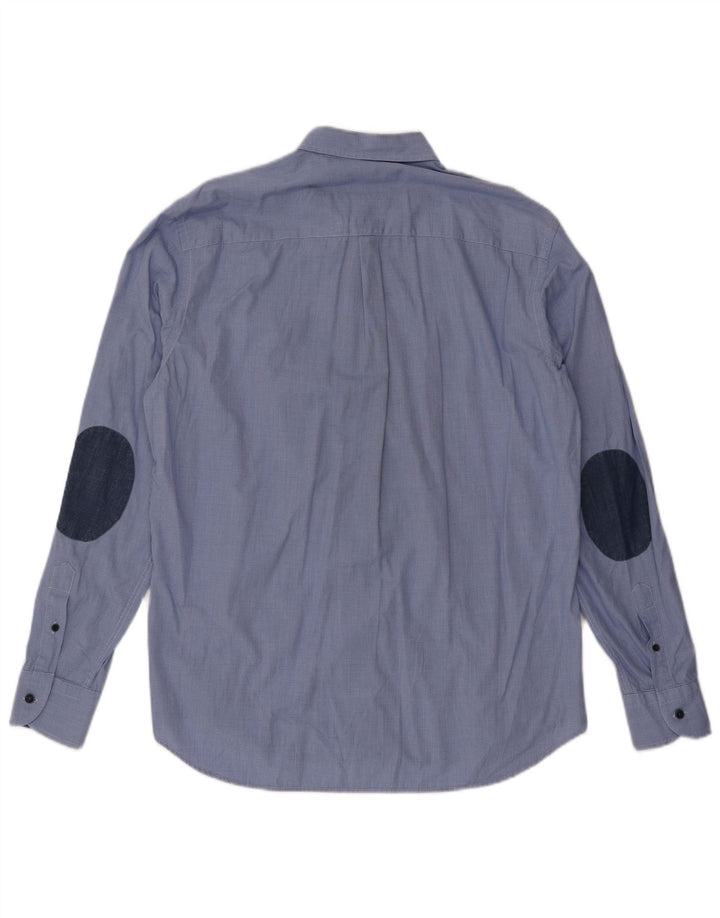 Мужская рубашка обычного кроя Harmont & Blaine XL синяя с узором «гусиные лапки»