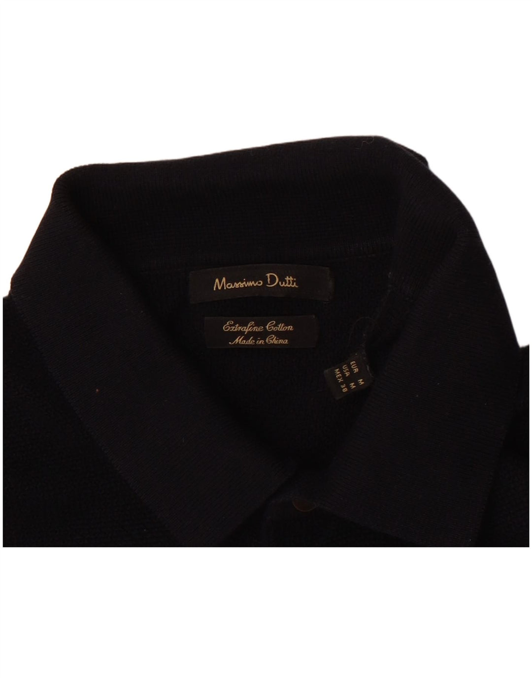 Мужская рубашка-поло Massimo Dutti среднего темно-синего цвета